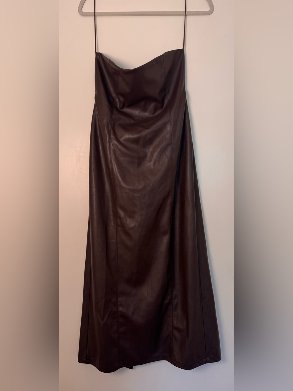 Revolve AAIZEL Faux Leather Midi Dress | Dark Brown | M | NWT - Picture 4 of 6